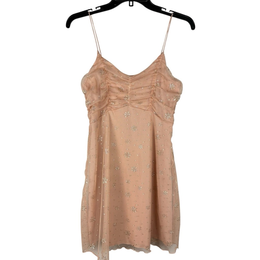 Women's Y2K Tulle Babydoll Mini Dress Small Fairy Glitter Balletcore Prom Party